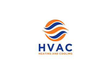 HVAC service logo design with heating and cooling.