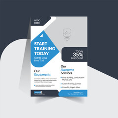 poster for fitness flyer template design
