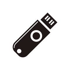 Usb Port Drive Silhouette Vector Illustrations,