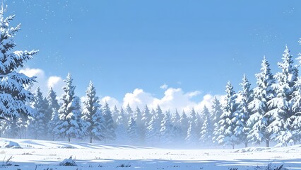 Winter in the forest. Winters snowy landscape for background.