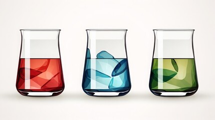 Minimalist glass cullet flat design front view recycling process theme water color Triadic Color Scheme