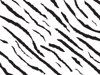 Jungle Vector Texture. Abstract Repeat Pattern. Black Cute Tiger. Tribal Chic Giraffe Jungle Animal Pattern. Wild Seamless Background. White Stripe Zebra. African Endless Print. Black Animal Paint.