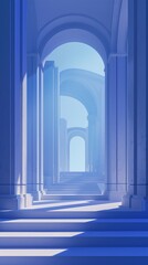 Fototapeta premium Architectural Ascension with Blueprint Banquet and Design Dream