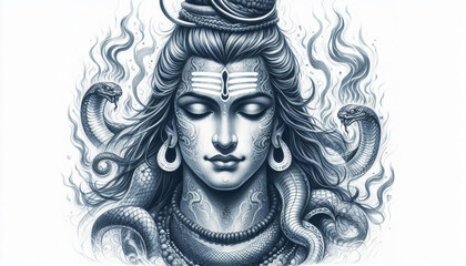 Lord Shiva sketch - Shiv - Bholebaba - Generative AI