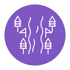 Ski Track vector icon. Can be used for Travel Agency iconset.