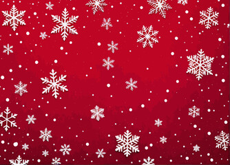 a red background with white snowflakes on it