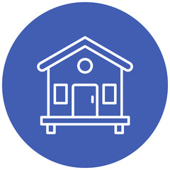 Bungalow vector icon. Can be used for Beach Resort iconset.