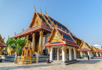 Naklejka premium The Phra Ubosot at Wat Phra Kaew in Bangkok, Thailand