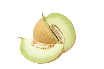 PNG, Cut fresh melon, isolated on white background
