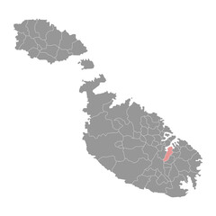 Paola District map, administrative division of Malta. Vector illustration.
