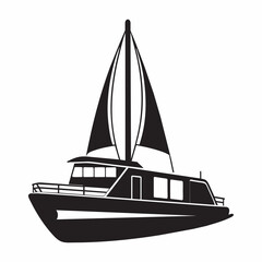 catamaran silhouette vector illustration 