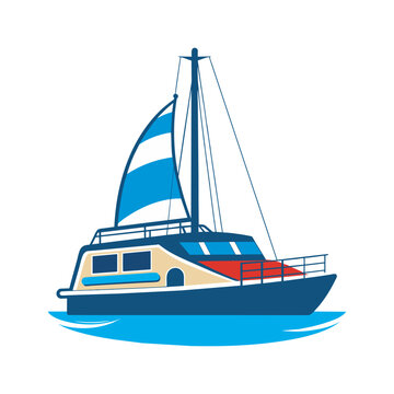 recommend clip art: Catamaran Sailing Boat vector illustration