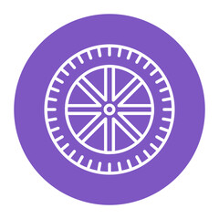 Wheel vector icon. Can be used for Railway iconset.