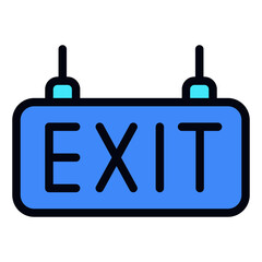 Exit Sign filled line icon