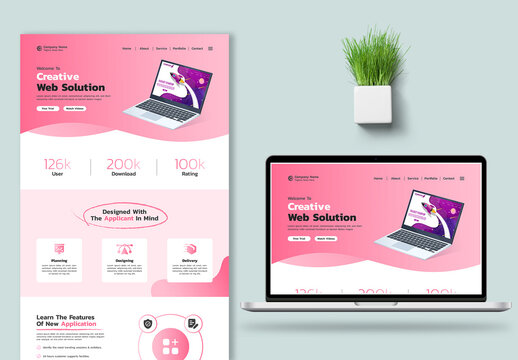Web Application Landing Page UX UI Layout