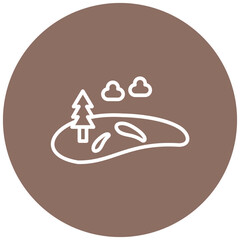 Parkland vector icon. Can be used for Golf iconset.