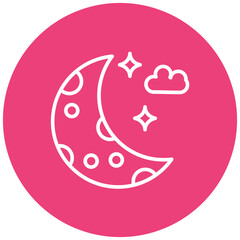 Moon vector icon. Can be used for Fairytale iconset.