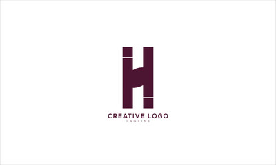HI IH Abstract initial monogram letter alphabet logo design