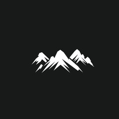 Mountain peaks silhouettes. Isolated rocky mountain icon. Mountain, rock, hill, peak logo. Vector illustration