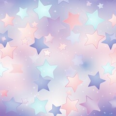 Pastel night stars pattern on white background - high quality illustration for design projects