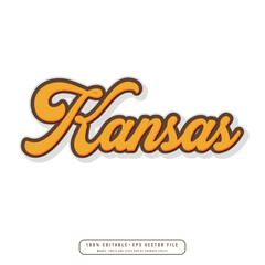 Kansas hand made script font. Vector Kansas text typography design for tshirt hoodie baseball cap jacket and other uses vector