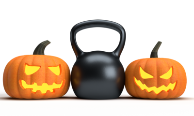 Happy holloween pumpkin horror celebration october background autumn season spring winter 31 thirty one day pumplin kettle bell party lamp lightbulb scary night greeting invitation object trick treat 
