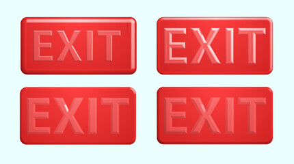 Set of collection exit 3D illustration