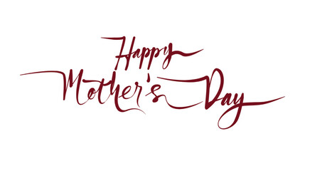 Happy Mother's Day lettering, handwritting. as element for decoration. solid backdground, whote background
