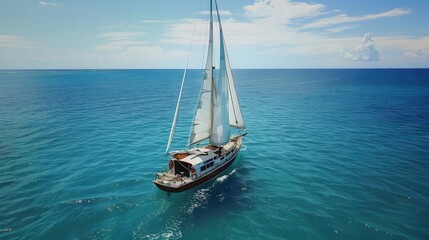 breezy sailboat cruise on a sparkling blue ocean