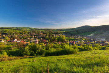 View of Bakonybel, a historic village in the Bakony Mountains in Veszprem county, Hungary