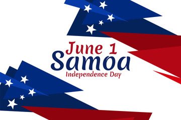 June 1, Independence Day of Samoa vector illustration. Suitable for greeting card, poster and banner.
