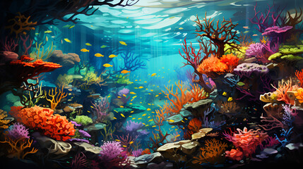 coral reef with fish