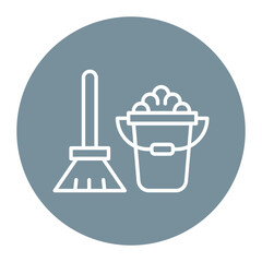 Mop Bucket vector icon. Can be used for Home Improvements iconset.