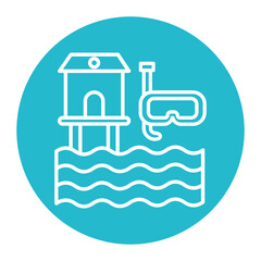 Dive Resort vector icon. Can be used for Vacation and Tourism iconset.