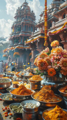 Fototapeta premium Religious offerings and rituals often include spices, reflecting their spiritual and cultural importance.