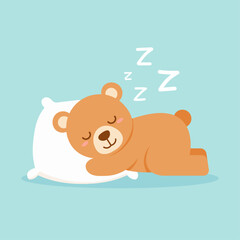 Cute cartoon bear. Sweet Slumber: Adorable Bear Snooze