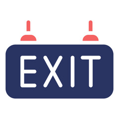 Exit Sign duo tone icon