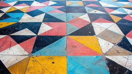 Colorful Patterned Floor Art Background