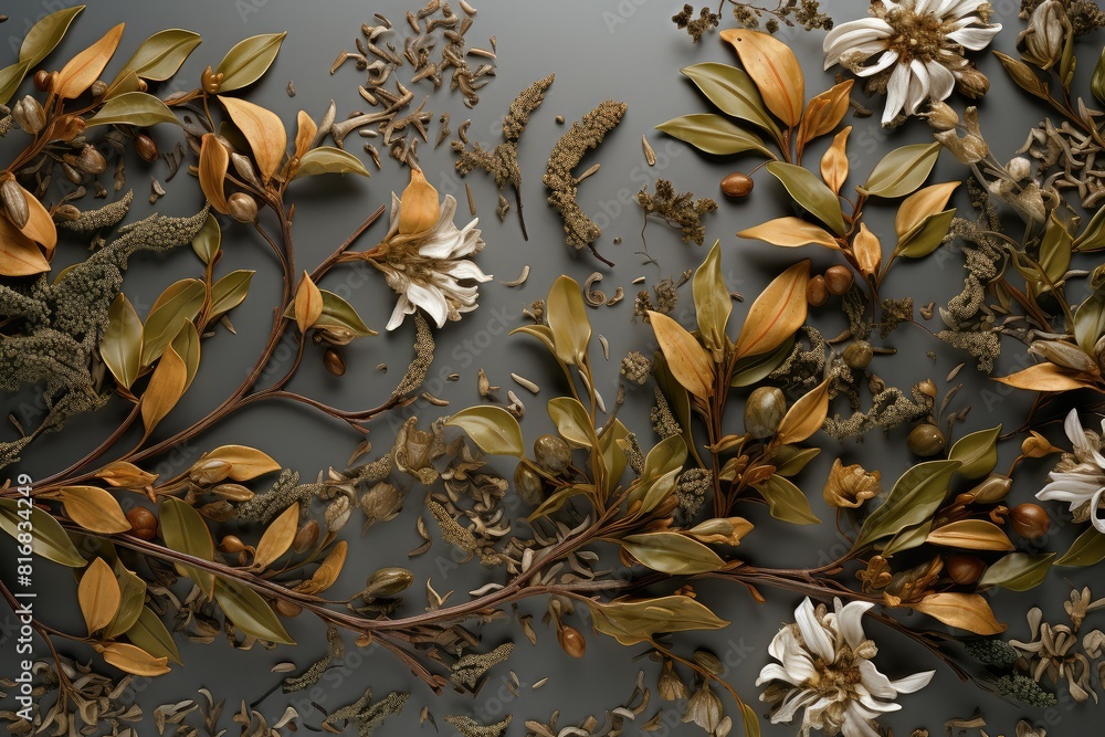Poster close-up view of a cluster of colorful flowers attached to a vertical surface, creating a beautiful 