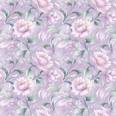 Floral purple color, form natural, seamless fabric pattern.