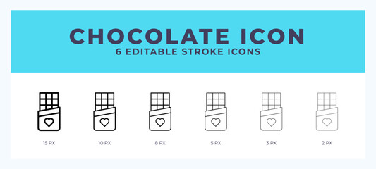 Chocolate line icon vector illustration in trendy style.