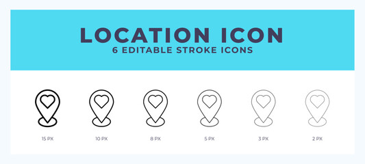 Location icon. Outline. Lineal icon symbol vector. Black outline.