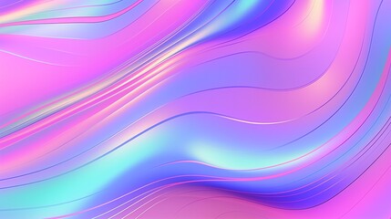 Colorful Abstract holographic Waves with Smooth Pastel neon Gradient.