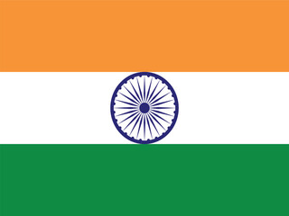 India flag, National India flag. Vector illustration.