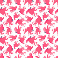 cartoon pattern of  pink birds