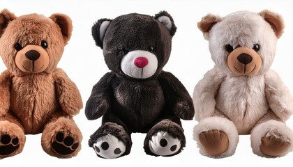 two teddy bears isolated on white