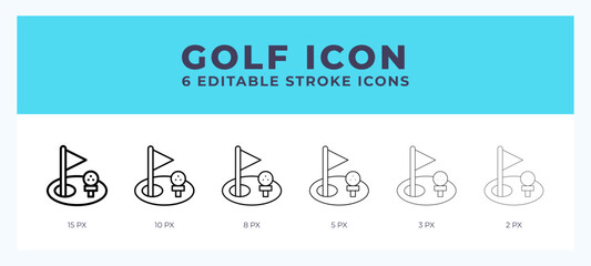 Golf vector icon. With different stroke vector illustration.
