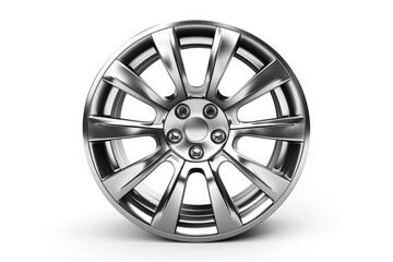 Detailed view of a wheel on a plain white background, suitable for various design projects