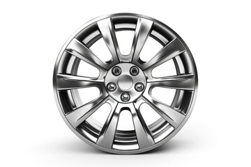 Obraz premium Detailed view of a wheel on a plain white background, suitable for various design projects