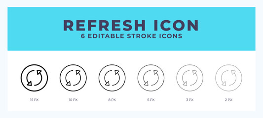 Refresh editable line icon. Vector illustration with different stroke.